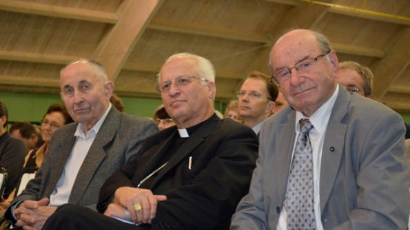 Ivan Oman, škof Andrej Glavan, Jože Strgar