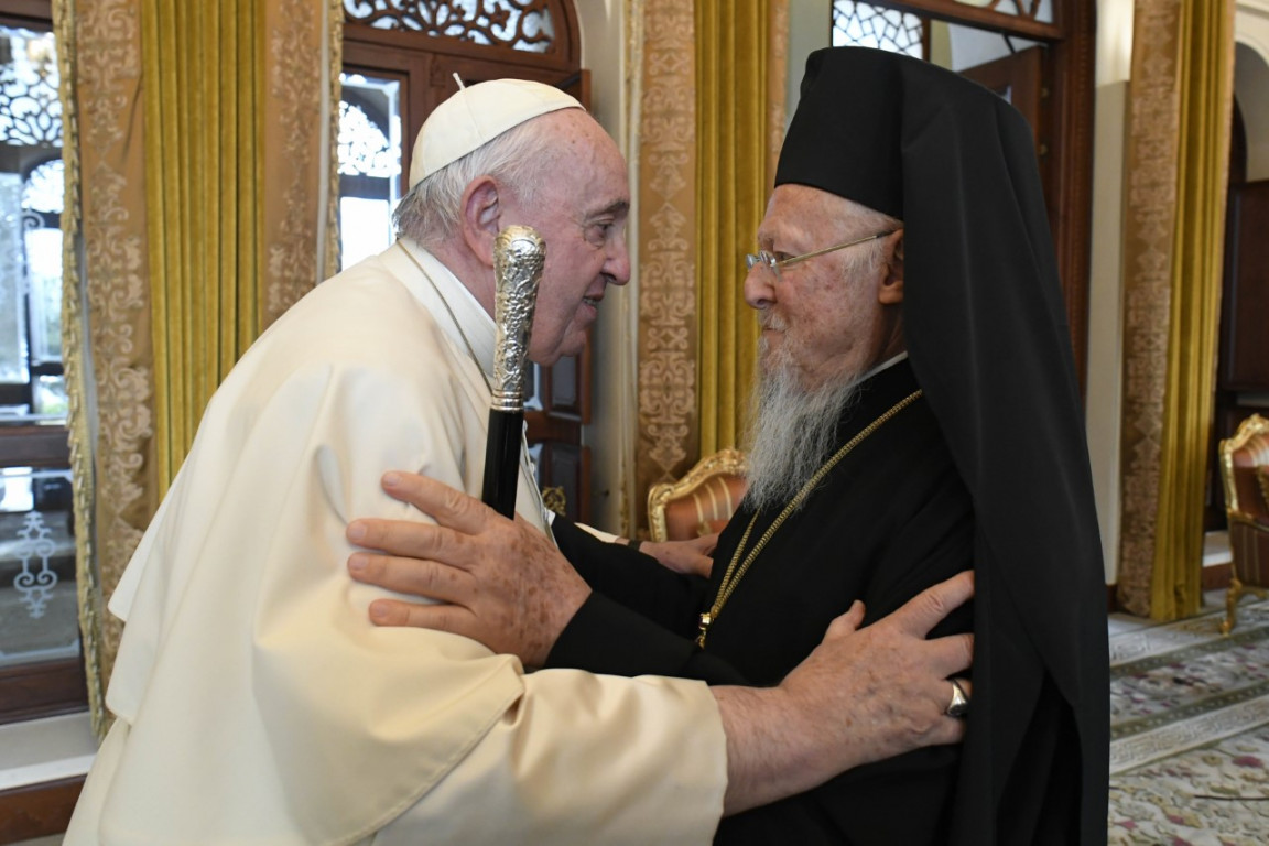 Papež z ekumenskim patriarhom Bartolomejem