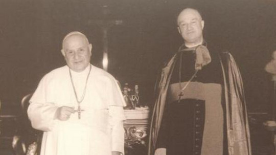 Škof Vovk s svetim papežem Janezom XXIII.