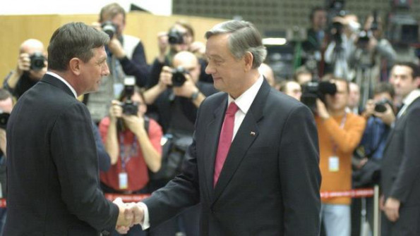 Novi in stari predsednik Borut Pahor in Danilo Türk