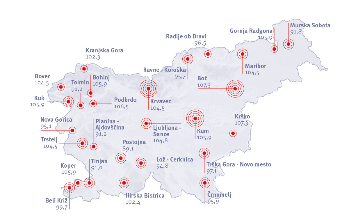 Oddajniška mreža Radia Ognjišče (November 2020)
