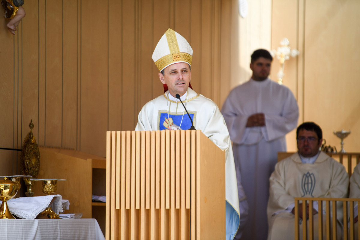 Škof Andrej Saje na Brezjah