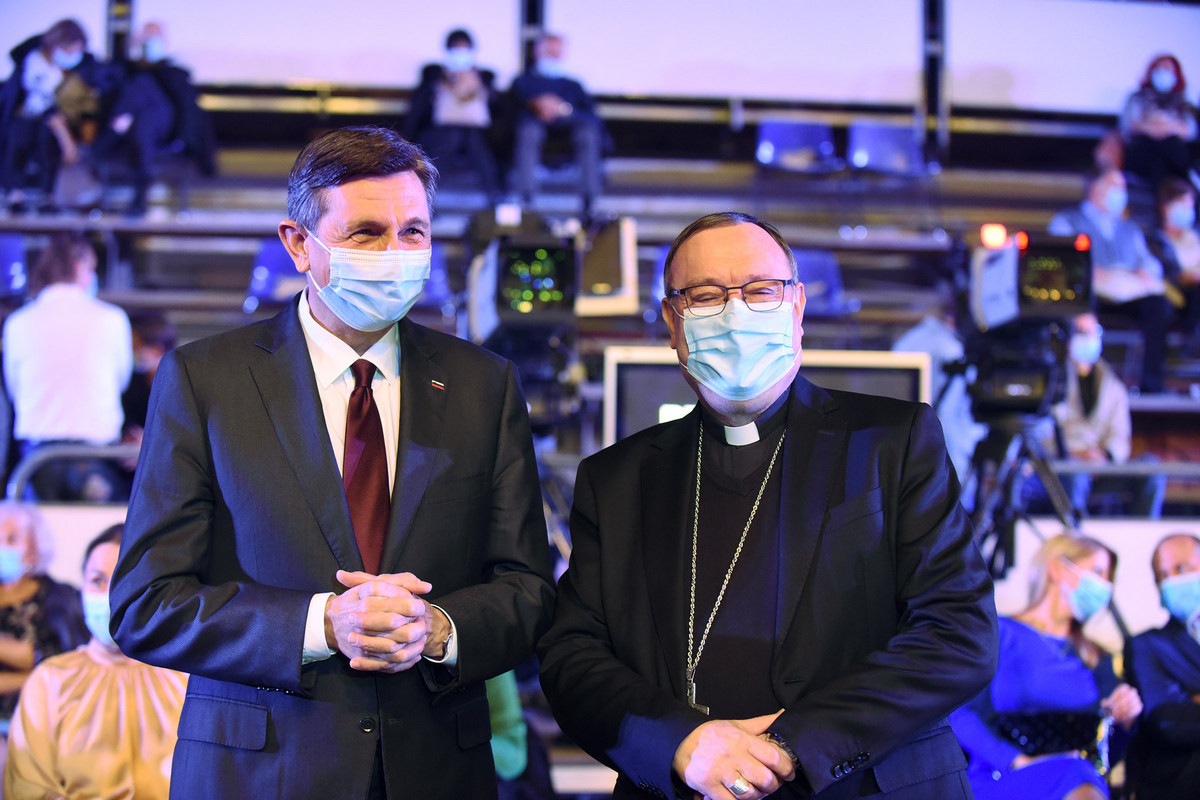 Predsednik republike Borut Pahor in mariborski nadškof Alojzij Cvikl