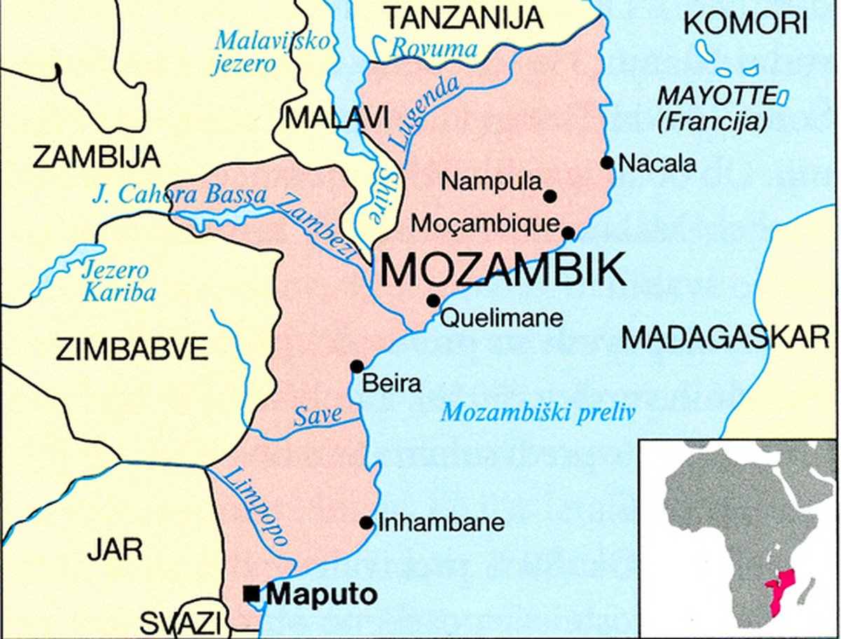 Zemljevid Mozambika