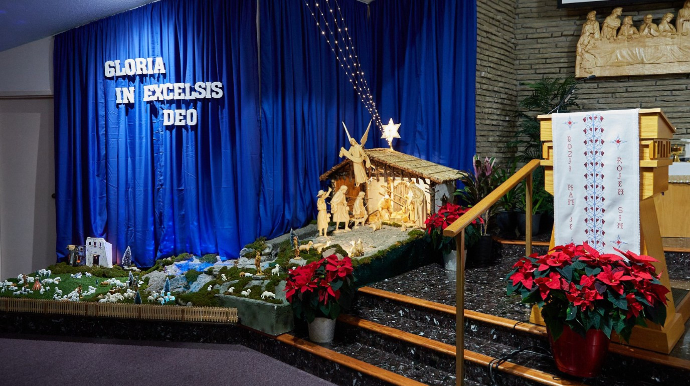 Božično okrašena cerkev v Hamiltonu