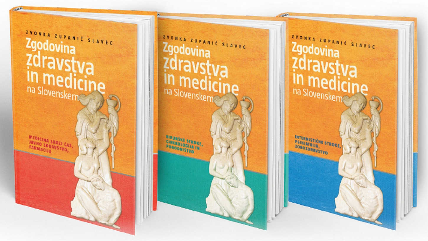 Naslovnice treh iz cikla štirih knjig o zgodovini zdravstva in medicine na Slovenskem prof. dr. Zvonke Zupanič Slavec 