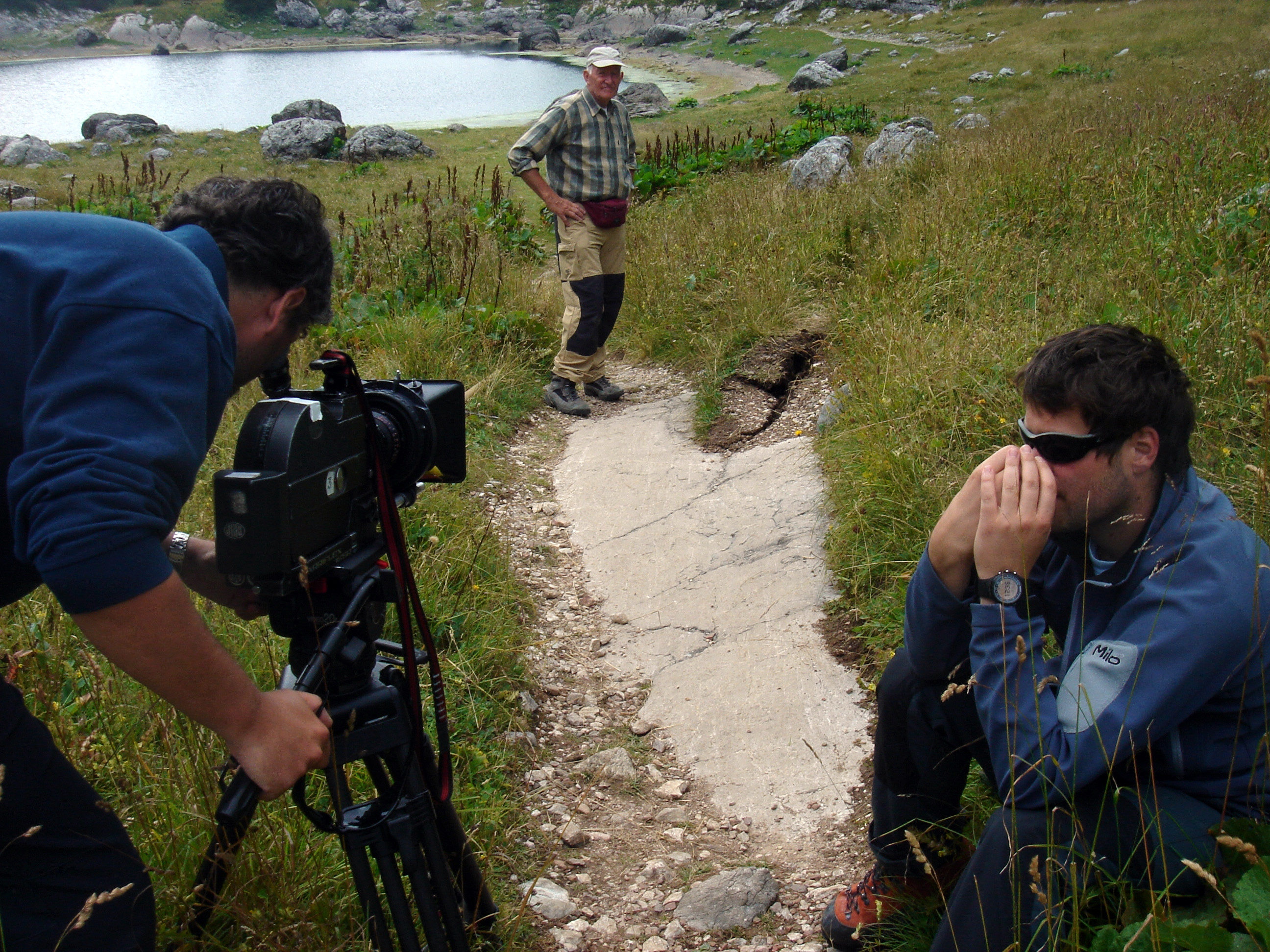 Snemanje prispevka o kraških oblikah v okolici Sedmerih jezer