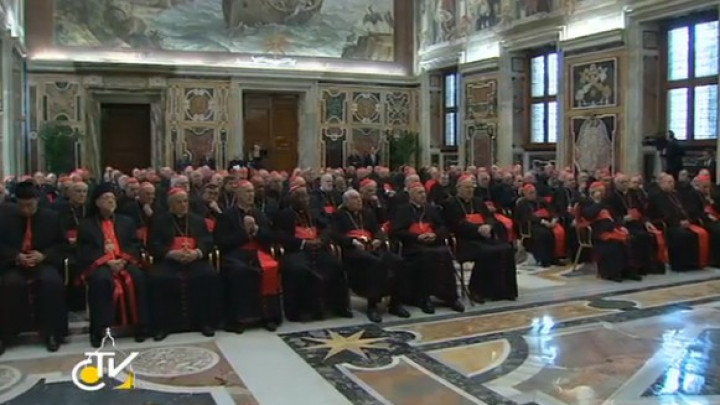 Kardinali z novim papežem Frančiškom