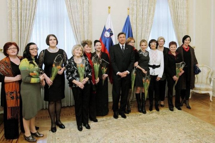 Kandidatke za naslov Slovenka leta na sprejemu pri predsedniku Pahorju