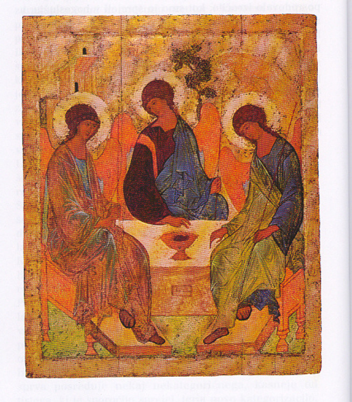 Upodobitev Svete Trojice, ikona ruskega ikonopisca Andreja Rubljova