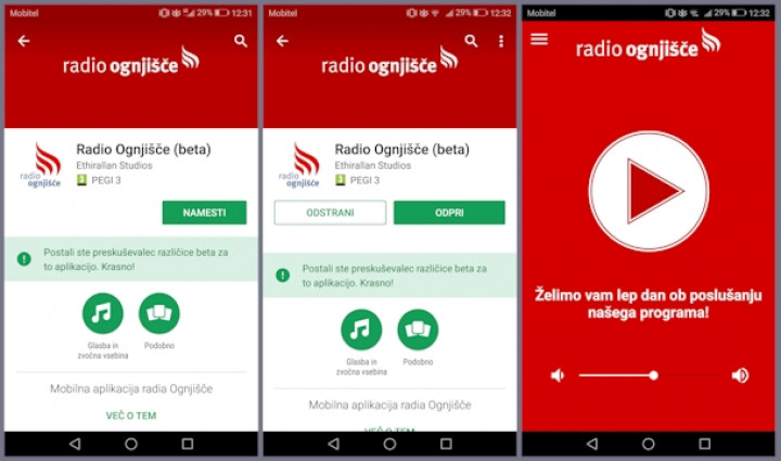 Postopek namestitve android aplikacije Radia Ognjišče