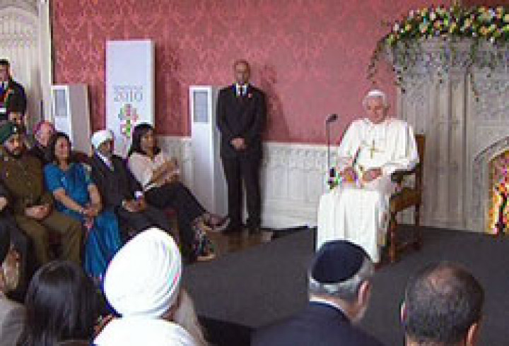 Papež s predstavniki drugih verstev v Veliki Britaniji