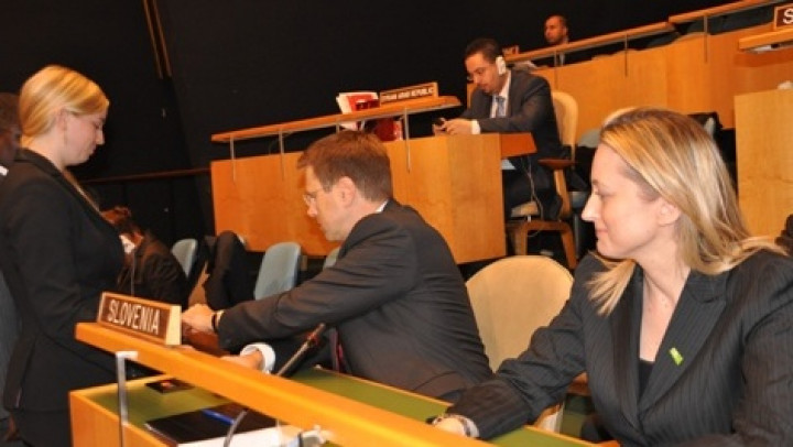 Minister Samuel Žbogar glasuje v Varnostnem svetu; foto: MZZ RS