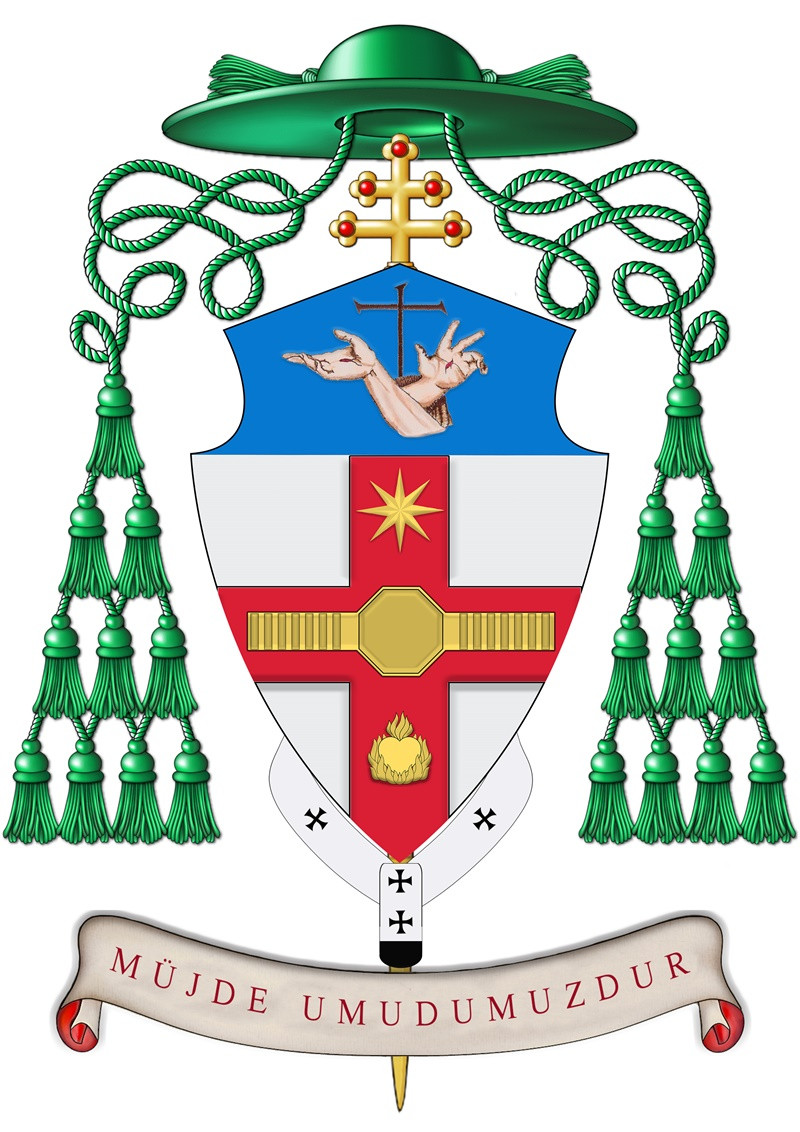 Grb novega izmirskega nadškofa p. Martina Kmetca.
