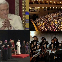 Papež med portugalskimi kulturniki (photo: CTV)