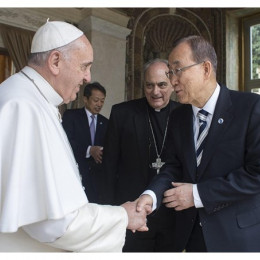 Ban Ki Moon na obisku pri papežu Frančišku (photo: Radio Vatikan)