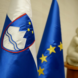 Slovenska in evropska zastava (photo: Rok Mihevc)