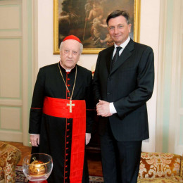 Kardinal Franc Rode in predsednik Borut Pahor (photo: STA)