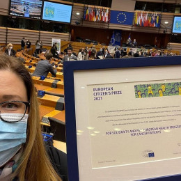 Kristina Modic v Evropskem parlamentu lani ob prevzemu prestižne nagrade državljan Evrope  (photo: KM)