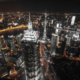 Kitajsko mesto Šanghaj ponoči (photo: Pixabay)