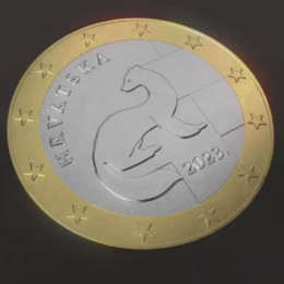 Hrvaški kovanec za en evro (photo: STA / Tanjug)