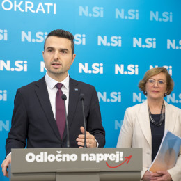 Predsednik NSi Matej Tonin in Mojca Sojer (photo: NSi)