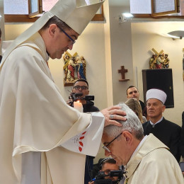 Škof Matjaž in novi banjaluški škof (photo: KTA in Banjolučka biskupija)