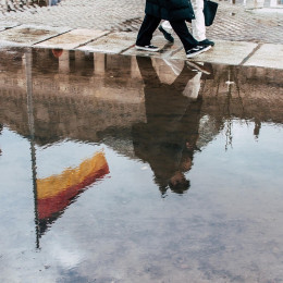 Nemška zastava v odsevu vode (photo: pexels)