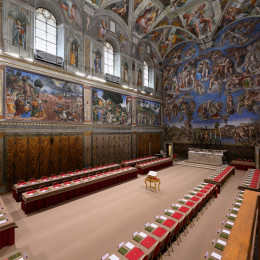 V Sikstinski kapeli je že vse pripravljeno na prihod kardinalov volilcev (photo: Vatican Media)
