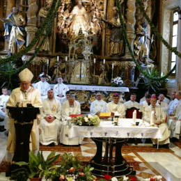 Nadškof Alojzij Cvikl (photo: Zajem zaslona Youtube prenosa iz župnijske cerkve sv. Martina na Ponikvi)
