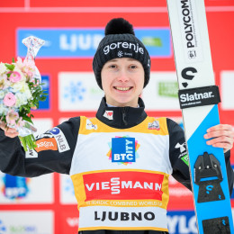 Ljubno ob Savinji. Svetovni pokal v smučarskih skokih, ženske. Slovenska smučarska skakalka Nika Prevc. (photo: Jure Makovec/STA)