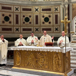 Škofje pri jutranji sveti maši v lateranski baziliki (photo: Primož Lorbek)