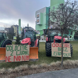 Protest kmetov v Žalcu (photo: STA / Lili Pušnik)