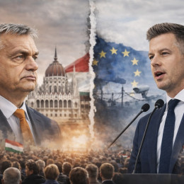 Orban vs. Magyar (photo: Umetna inteligenca)