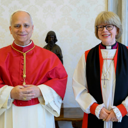 Leon XIV. in Sarah Mullally (photo: Vatican News)