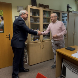 Predsednik Gasilske zveze Slovenije Janko Cerkvenik in direktor Radia Ognjišče Franci Trstenjak (photo: ARO)
