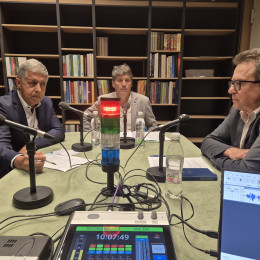 Gostje v studiu Žakelj, Sajovic, Černač (photo: ARO)