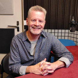 Christopher West v studiu Radia Ognjišče (photo: Pavel Snoj)