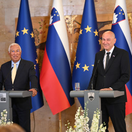 Antonio Costa (levo) in Janez Janša (desno) (photo: X/@vladaRS)