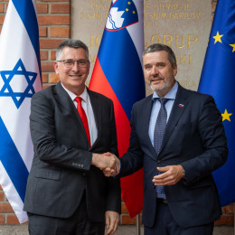 Izraelski zunanji minister Gideon Sar in minister za zunanje in evropske zadeve Tone Kajzer (photo: Bor Slana/STA)