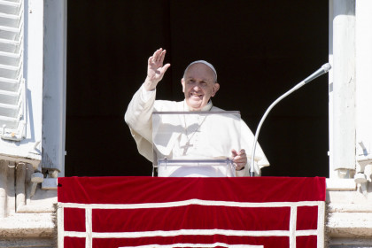 Papež Frančišek pri današnji opoldanski molitvi (photo: Divisione Produzione Fotografica)
