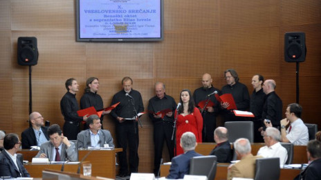 Natop glasbenikov iz Benečije v Državnem zboru (photo: Miran Mihelič)