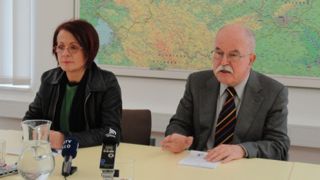 Ana Blatnik in minister BoštjanŽekš (photo: Matjaž Merljak)