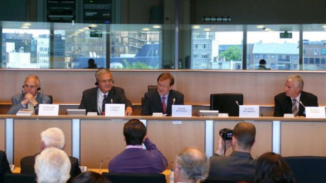 Na tiskovni konferenci v Evropskem parlamentu (photo: Klemen Žumer)