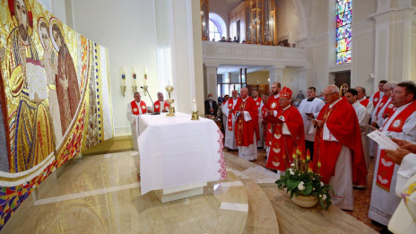 Pri relikvijah blaženega Alojzija Grozdeta (photo: Vatican News)