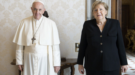 Papež Frančišek in Angela Merkel (photo: Vatican Media)