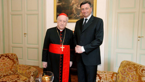 Kardinal Franc Rode in predsednik Borut Pahor (photo: STA)