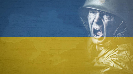 Ukrajinska zastava in vojak (photo: Pixabay)