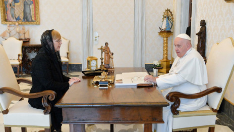 Zasebna avdienca predsednice republike Nataše Pirc Musar pri papežu Frančišku (photo: Divisione Produzione Fotografica)