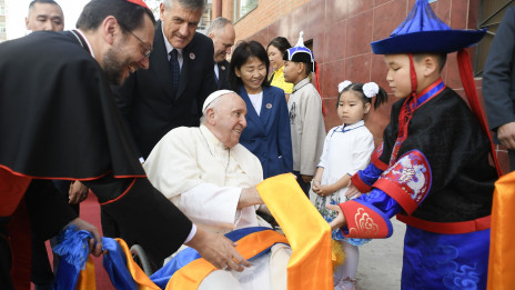 Papež v Mongoliji (photo: Vatican Media)